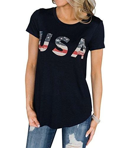 Imily Bela Short Sleeve Graphic USA Retro American Flag Tees Patriotic Tunic Shirts Women Clothing 7 Imily Bela Short Sleeve Graphic USA Retro American Flag Tees Patriotic Tunic Shirts Women Clothing