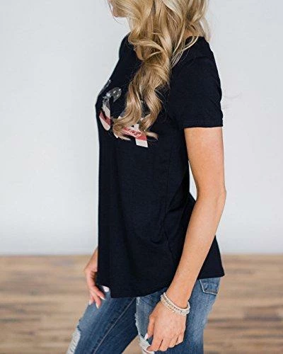 Imily Bela Short Sleeve Graphic USA Retro American Flag Tees Patriotic Tunic Shirts Women Clothing 9 Imily Bela Short Sleeve Graphic USA Retro American Flag Tees Patriotic Tunic Shirts Women Clothing