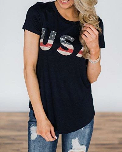Imily Bela Short Sleeve Graphic USA Retro American Flag Tees Patriotic Tunic Shirts Women Clothing 11 Imily Bela Short Sleeve Graphic USA Retro American Flag Tees Patriotic Tunic Shirts Women Clothing