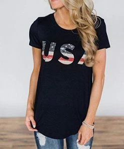 Imily Bela Short Sleeve Graphic USA Retro American Flag Tees Patriotic Tunic Shirts Women Clothing 25 Imily Bela Short Sleeve Graphic USA Retro American Flag Tees Patriotic Tunic Shirts Women Clothing