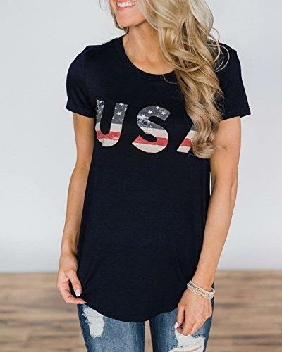 Imily Bela Short Sleeve Graphic USA Retro American Flag Tees Patriotic Tunic Shirts Women Clothing 12 Imily Bela Short Sleeve Graphic USA Retro American Flag Tees Patriotic Tunic Shirts Women Clothing