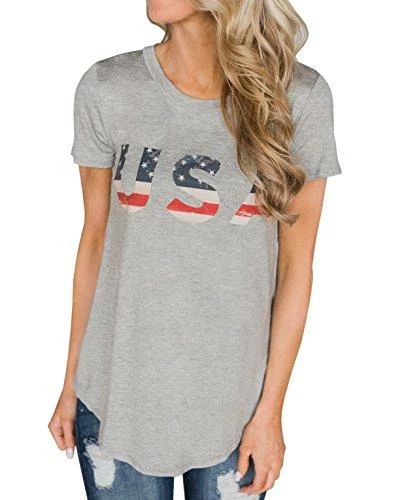 Imily Bela Short Sleeve Graphic USA Retro American Flag Tees Patriotic Tunic Shirts Women Clothing 14 Imily Bela Short Sleeve Graphic USA Retro American Flag Tees Patriotic Tunic Shirts Women Clothing