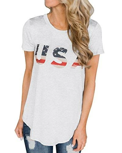 Imily Bela Short Sleeve Graphic USA Retro American Flag Tees Patriotic Tunic Shirts Women Clothing 15 Imily Bela Short Sleeve Graphic USA Retro American Flag Tees Patriotic Tunic Shirts Women Clothing