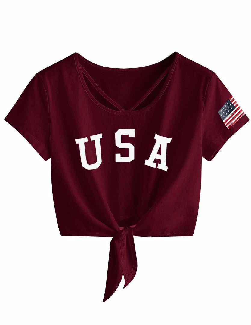 Women Clothing Imily Bela Womens Short Sleeve Summer Tops Cross Scoop Neck T-Shirt Knot Front USA Tees 3 Women Clothing Imily Bela Womens Short Sleeve Summer Tops Cross Scoop Neck T-Shirt Knot Front USA Tees