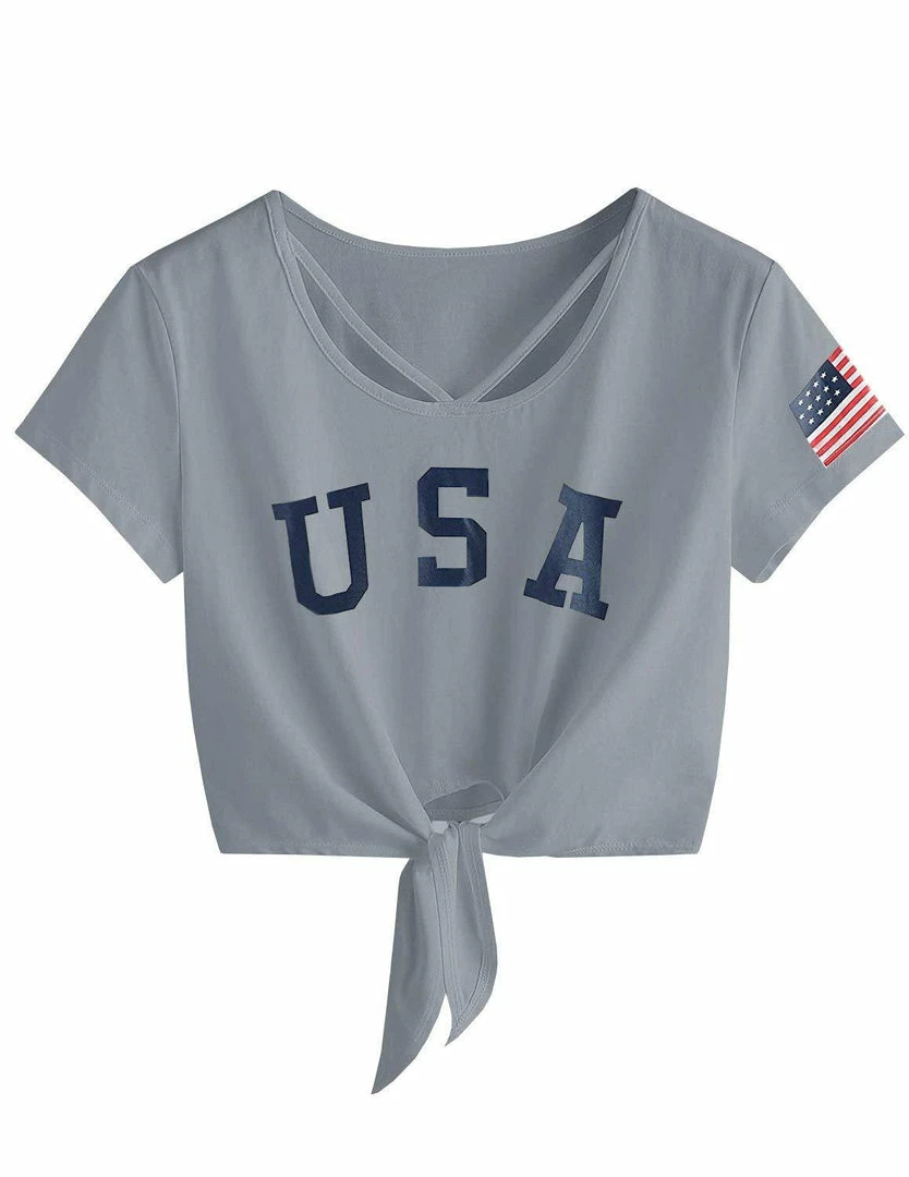 Women Clothing Imily Bela Womens Short Sleeve Summer Tops Cross Scoop Neck T-Shirt Knot Front USA Tees 4 Women Clothing Imily Bela Womens Short Sleeve Summer Tops Cross Scoop Neck T-Shirt Knot Front USA Tees