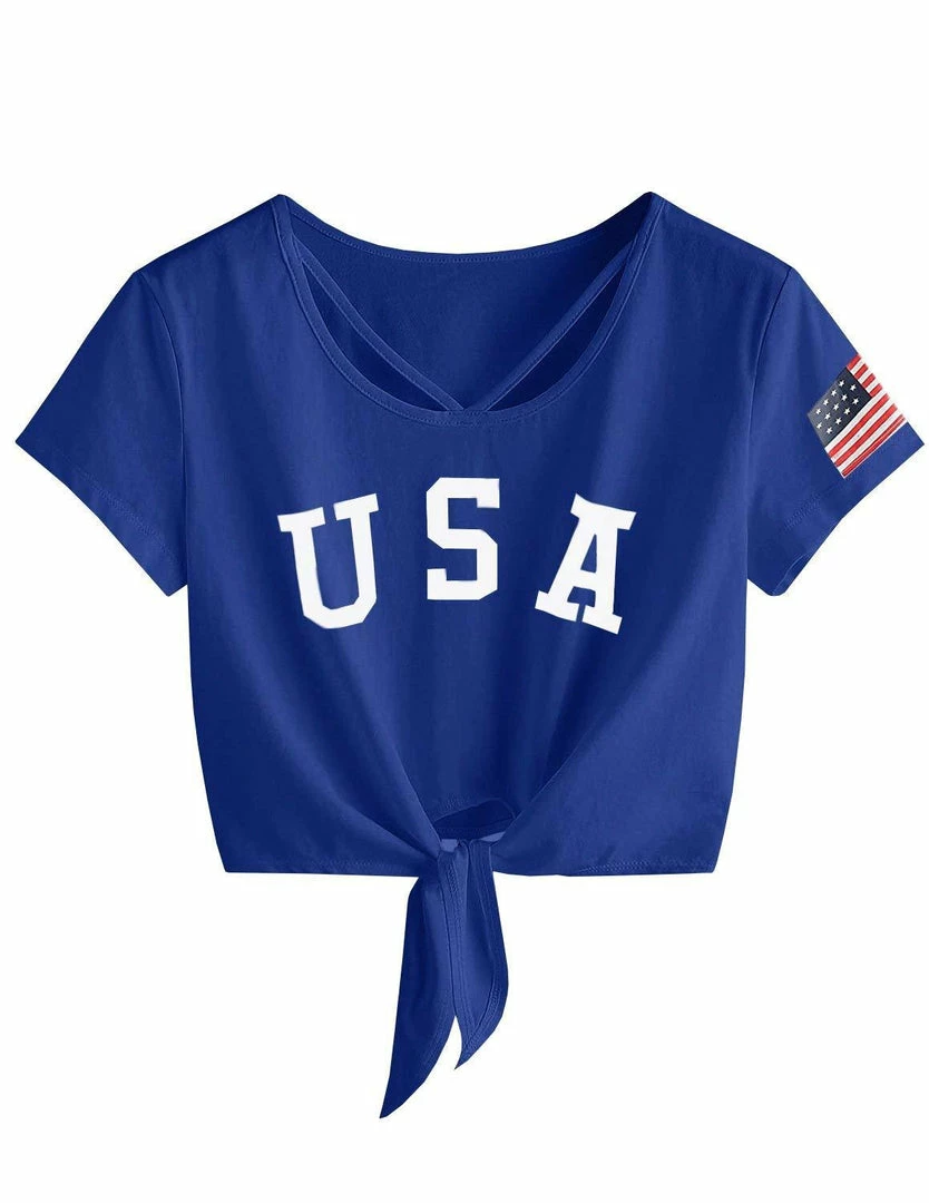 Women Clothing Imily Bela Womens Short Sleeve Summer Tops Cross Scoop Neck T-Shirt Knot Front USA Tees 6 Women Clothing Imily Bela Womens Short Sleeve Summer Tops Cross Scoop Neck T-Shirt Knot Front USA Tees