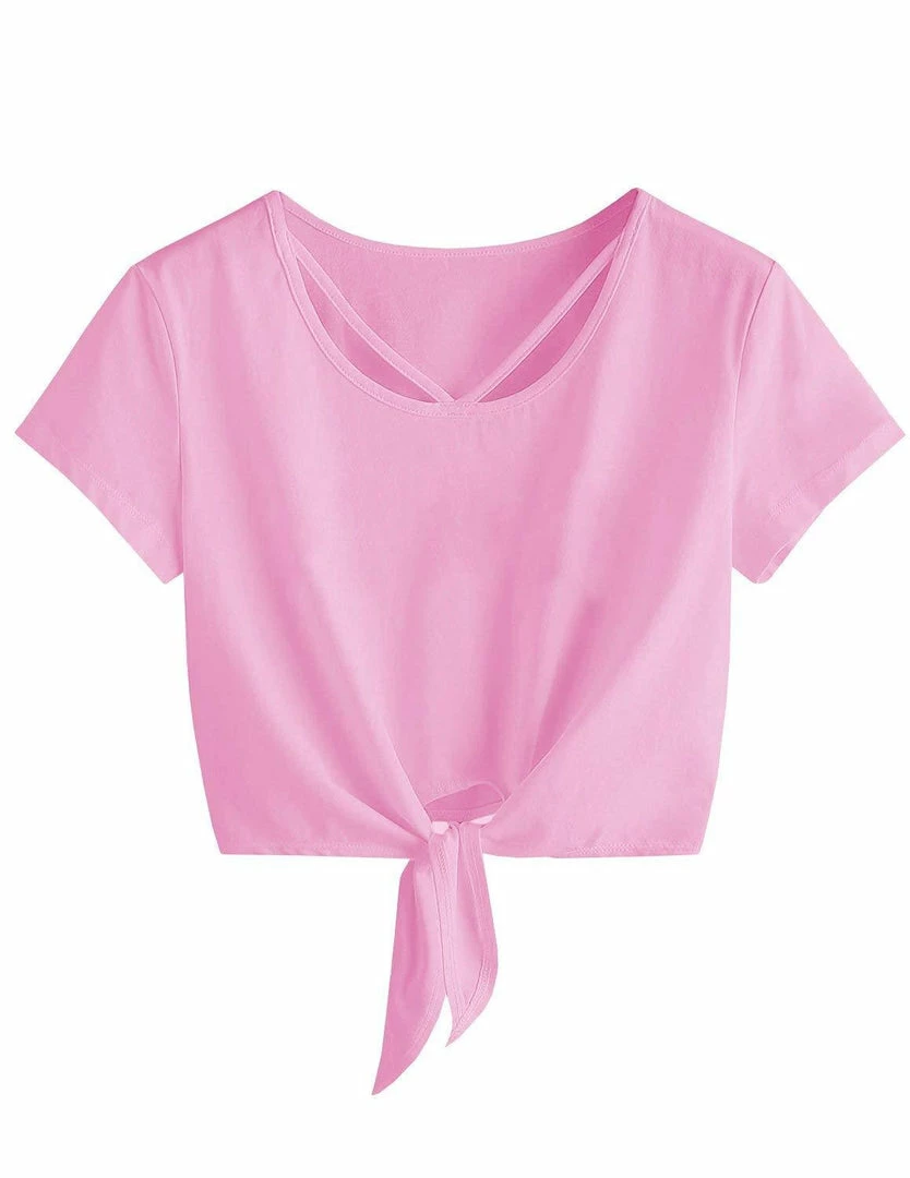 Women Clothing Imily Bela Womens Short Sleeve Summer Tops Cross Scoop Neck T-Shirt Knot Front USA Tees 10 Women Clothing Imily Bela Womens Short Sleeve Summer Tops Cross Scoop Neck T-Shirt Knot Front USA Tees