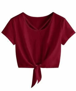 Women Clothing Imily Bela Womens Short Sleeve Summer Tops Cross Scoop Neck T-Shirt Knot Front USA Tees 52 Women Clothing Imily Bela Womens Short Sleeve Summer Tops Cross Scoop Neck T-Shirt Knot Front USA Tees