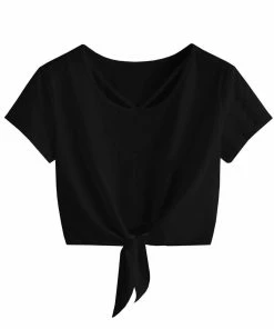 Women Clothing Imily Bela Womens Short Sleeve Summer Tops Cross Scoop Neck T-Shirt Knot Front USA Tees 54 Women Clothing Imily Bela Womens Short Sleeve Summer Tops Cross Scoop Neck T-Shirt Knot Front USA Tees