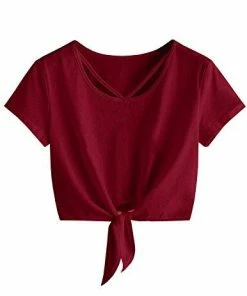 Women Clothing Imily Bela Womens Short Sleeve Summer Tops Cross Scoop Neck T-Shirt Knot Front USA Tees 69 Women Clothing Imily Bela Womens Short Sleeve Summer Tops Cross Scoop Neck T-Shirt Knot Front USA Tees
