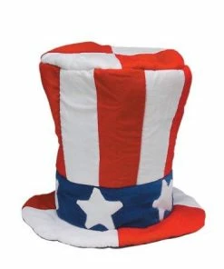 Clothing Accessories Jacobson Hat Company Men's Velvet Top Hat With US Flag Pattern
