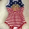 Online American Store Kids Clothing July 4th Baby Romper || AMERICA Romper || Monogrammed Patriotic Clothing