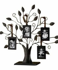 Klikel Bronze Family Tree Of Life Centerpiece Display Stand With 4 Hanging Photo Picture Frames, 13