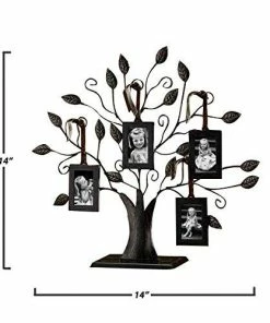 Klikel Bronze Family Tree Of Life Centerpiece Display Stand With 4 Hanging Photo Picture Frames, 13" W, Medium Wall Decor & Art 5 Klikel Bronze Family Tree Of Life Centerpiece Display Stand With 4 Hanging Photo Picture Frames, 13