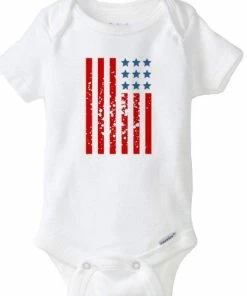 DIYCustomDesigns Labor Day Baby Onesies®, Patriotic Baby Outfit, American Flag Baby Tee, 4th Of July, Memorial Day, USA Baby Bodysuit. Red White & Blue