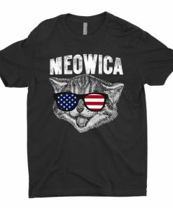 SublimeShirt Labor Day T-Shirt Gift Cat Shirt Gift : Meowica USA American Cat Funny T-Shirt For Cat Lovers Women Clothing