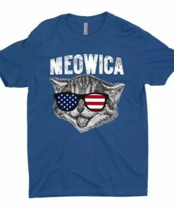 SublimeShirt Labor Day T-Shirt Gift Cat Shirt Gift : Meowica USA American Cat Funny T-Shirt For Cat Lovers Women Clothing