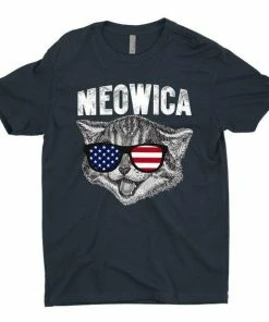 SublimeShirt Labor Day T-Shirt Gift Cat Shirt Gift : Meowica USA American Cat Funny T-Shirt For Cat Lovers Women Clothing
