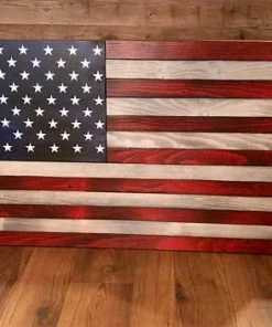 The American Store Large Rustic American Flag, Concealed Weapon Flag Cabinet, Wooden American Flag, American Flag Wall Art, Weathered American Flag,