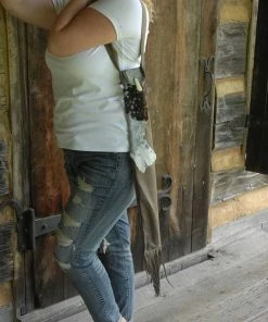 The American Store Native American Collection Leather Flute Bag, Native American Styled Flute Bag, Western Flute Bag,flute Accessory,instrument Case, Hair On Hide Flute Bag