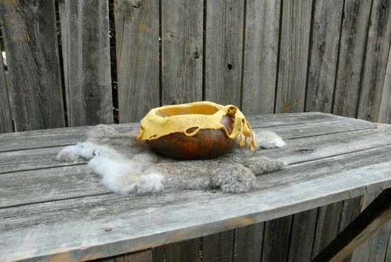 The American Store Native American Collection Leather Gourd Bowl, Harvest Bowl, Sunflower Bowl 4 The American Store Native American Collection Leather Gourd Bowl, Harvest Bowl, Sunflower Bowl