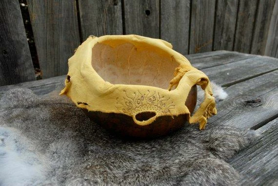 The American Store Native American Collection Leather Gourd Bowl, Harvest Bowl, Sunflower Bowl 10 The American Store Native American Collection Leather Gourd Bowl, Harvest Bowl, Sunflower Bowl