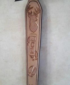 The American Store Leather Rifle Sling, Hand Tooled Handmade Rifle Sling, Adjustable, Personalized Rifle Sling, Suede Backing Military Clothing & Accessories