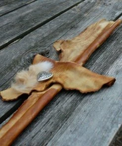 HollyHawkDesigns Leather Wall Cross, Leather And Fur Cross, Christian Cross, Religious Gift, Western Cross, Concho Cross Native American Collection