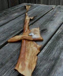 HollyHawkDesigns Leather Wall Cross, Leather And Fur Cross, Christian Cross, Religious Gift, Western Cross, Concho Cross Native American Collection