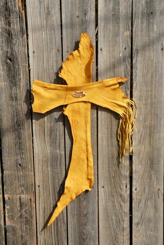 HollyHawkDesigns Leather Wall Cross, Western Wall Cross, Christian Cross, Religious Gift, Rustic Wall Cross, Yellow Leather Cross Native American Collection 11 HollyHawkDesigns Leather Wall Cross, Western Wall Cross, Christian Cross, Religious Gift, Rustic Wall Cross, Yellow Leather Cross Native American Collection
