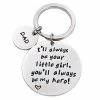 Gift Collection LParkin Father's Day Keychain - I'll Always Be Your Little Girl.You Will Always Be My Hero Keychain, Stainless Steel