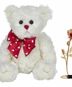 Gift Collection Matashi Parent's Day Gift - Chrome Plated Silver Rose Crystal Studded “Loving Flower Ornament”, Within Luxury Gift Box, By Great Gift Idea