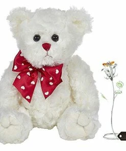 Gift Collection Matashi Parent's Day Gift - Chrome Plated Silver Rose Crystal Studded “Loving Flower Ornament”, Within Luxury Gift Box, By Great Gift Idea