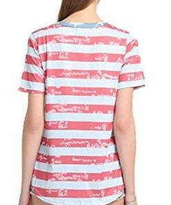 MCieloLuna Women's Casual T-Shirt - USA Flag Printed Summer Top Women Clothing
