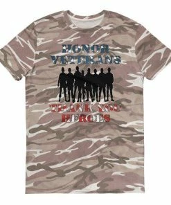 CoolUniqueBoutique Memorial Day Veterans Short-sleeved Camouflage T-shirt | Honor Veterans Soldiers Thank You Heroes Short-sleeved Camouflage T-shirt
