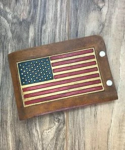 The American Store Men's Leather Wallet, American Flag Wallet, Thin Wallet, Military Gift, Bifold Leather Wallet, Durable Wallet, Men's Wallet, Minimal Wallet Accessories