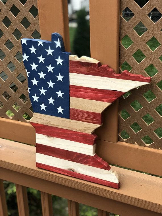 CedarValleyWorkshop Flags & Banner Minnesota Map American Flag Wall Hanging 4 CedarValleyWorkshop Flags & Banner Minnesota Map American Flag Wall Hanging