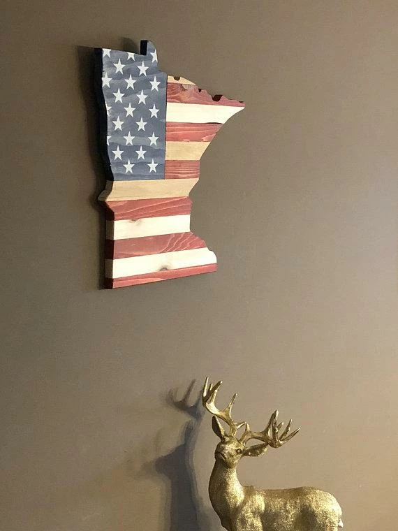 CedarValleyWorkshop Flags & Banner Minnesota Map American Flag Wall Hanging 5 CedarValleyWorkshop Flags & Banner Minnesota Map American Flag Wall Hanging