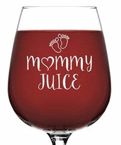 The American Store Mommy Juice Funny Wine Glass - Best Birthday Gifts For Mom, Women - Unique Mothers Day Gift Idea From Husband, Son, Daughter - Fun Novelty Present For A New Mom, Wife, Friend, Sister, Her - 13 Oz Casual Glasses