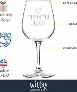 The American Store Mommy Juice Funny Wine Glass - Best Birthday Gifts For Mom, Women - Unique Mothers Day Gift Idea From Husband, Son, Daughter - Fun Novelty Present For A New Mom, Wife, Friend, Sister, Her - 13 Oz Casual Glasses