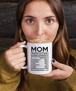 The American Store MyCozyCups Mothers Day Gifts - Mom Nutritional Facts Coffee Mug - Funny New Gag Novelty Gift From Daughter, Son, Husband For Birthday, Christmas, Anniversary, Valentine's Day - Awesome Mommy Cup