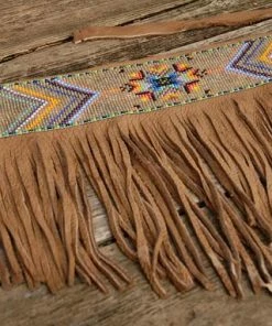 The American Store Native American Beaded Necklace, Beaded Choker, Tribal Necklace, Fringed Beaded Choker, Native American Beadwork Native American Collection