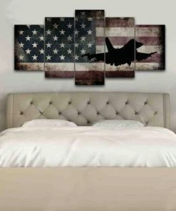 The American Store Wall Decor & Art Navy Army Fighter Pilot #2 - Jet - Military Art- Rustic American Flag- Patriotic Wall Art- Airplane- Navy Pilot Wall Decor-