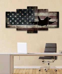 The American Store Wall Decor & Art Navy Army Fighter Pilot #2 - Jet - Military Art- Rustic American Flag- Patriotic Wall Art- Airplane- Navy Pilot Wall Decor-