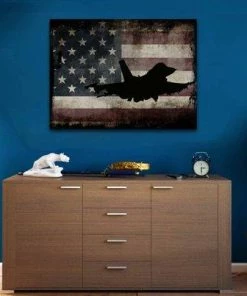 The American Store Wall Decor & Art Navy Army Fighter Pilot #2 - Jet - Military Art- Rustic American Flag- Patriotic Wall Art- Airplane- Navy Pilot Wall Decor-
