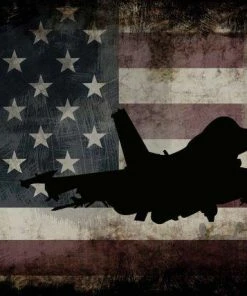 The American Store Wall Decor & Art Navy Army Fighter Pilot #2 - Jet - Military Art- Rustic American Flag- Patriotic Wall Art- Airplane- Navy Pilot Wall Decor-