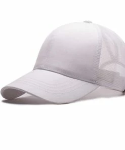 Onlineamericanstore New Arrivals Ponytail Hair Baseball Cap Women Messy Bun Baseball Summer Hat Snapback Grid