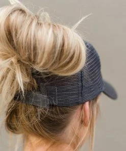 Onlineamericanstore New Arrivals Ponytail Hair Baseball Cap Women Messy Bun Baseball Summer Hat Snapback Grid