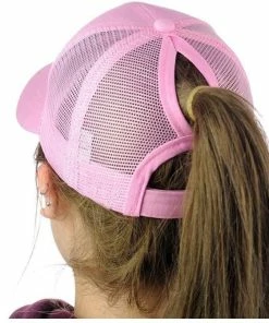Onlineamericanstore New Arrivals Ponytail Hair Baseball Cap Women Messy Bun Baseball Summer Hat Snapback Grid