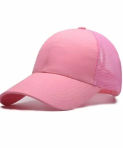 Onlineamericanstore New Arrivals Ponytail Hair Baseball Cap Women Messy Bun Baseball Summer Hat Snapback Grid